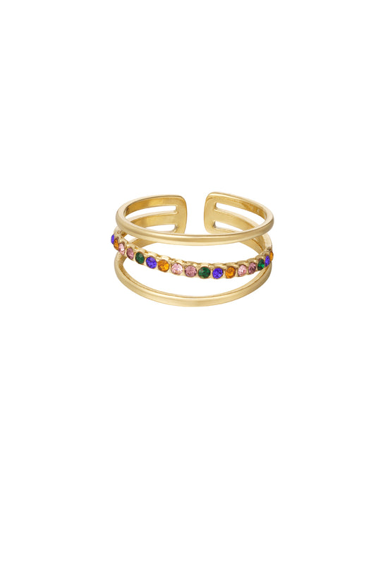 Rainbow Lines Ring - One Size