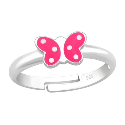 Cute lyserød sommerfugl ring